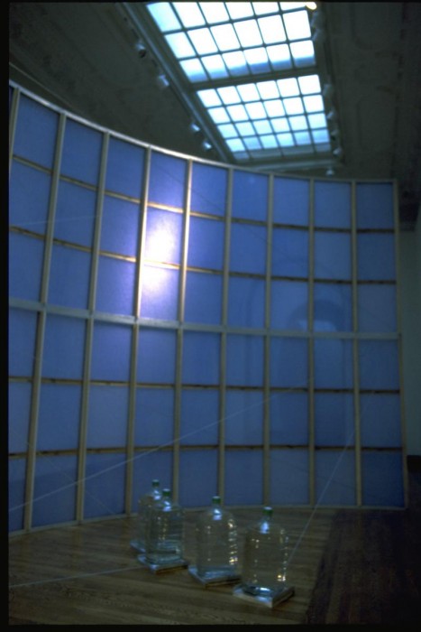 Filter, furnace filters, water, aluminum, 20’x12’x6’. The wall of air filters wa