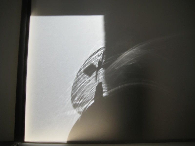Device for Observing Sun and Shadow, wood, translucent paper and radiometers. As